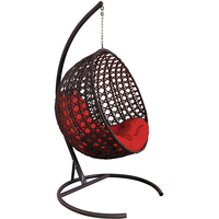 Подвесное кресло M-Group Круг Люкс 11060206 (коричневый ротанг/красная подушка)