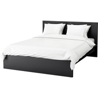 Кровать Ikea Мальм 200x160 (черно-коричневый, Лонсет) 092.110.03