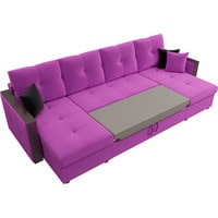 П-образный диван Лига диванов Валенсия 31445 (микровельвет, фиолетовый)