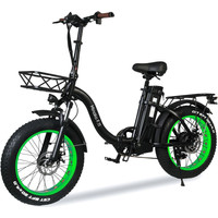 Электровелосипед Minako F11 001178 (черный, зеленые диски)