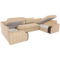 П-образный диван Лига диванов Николь 29465 (рогожка, бежевый)