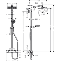 Душевая система  Hansgrohe Crometta Е 240 1jet Showerpipe [27271000]