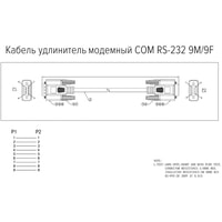 Удлинитель Greenconnect Russia GCR-DB902-15m RS-232 - RS-232 (15 м, белый)