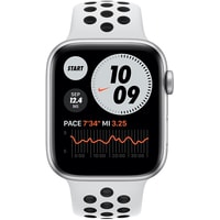 Умные часы Apple Watch Series 6 Nike 44 мм (алюминий серебристый/белый, черный)