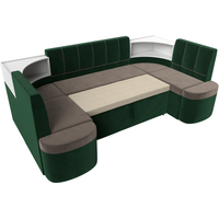 Угловой диван Лига диванов Тефида 114205 (велюр, коричневый/зеленый)