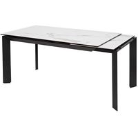 Кухонный стол M-City Cremona 140 Matte Statuario 614М04873 (белый мрамор матовый/черный)
