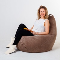 Кресло-мешок Palermo Bormio велюр plush XL (шоколадный)