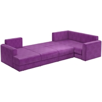 П-образный диван Mebelico Мэдисон 59248 (вельвет, фиолетовый/черный)