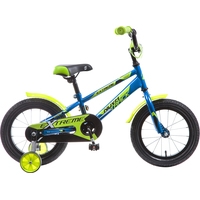 Детский велосипед Novatrack Extreme 14 (синий/зеленый, 2019)
