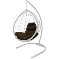 Подвесное кресло M-Group Капля Лори 11530105 (белый ротанг/коричневая подушка)