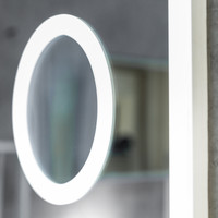  Континент Зеркало Glamour LED 70x80 (часы, увеличительное зеркало)