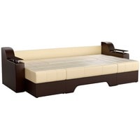 П-образный диван Craftmebel Сенатор (п-образный, н.п.б., экокожа, бежевый/коричневый)