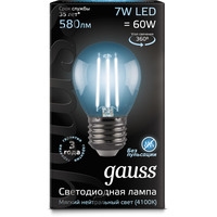 Светодиодная лампочка Gauss LED Filament Globe E27 7 Вт 4100 К 105802207