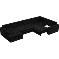 П-образный диван Mebelico Мэдисон 59249 (вельвет, черный)