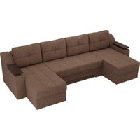 П-образный диван Лига диванов Сенатор 28926 (рогожка, коричневый)