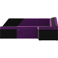 Угловой диван Mebelico Дуглас 106911 (правый, фиолетовый/черный)