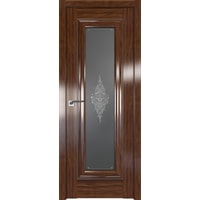 Межкомнатная дверь ProfilDoors 24X 80x200 (орех амари серебро/стекло кристалл графит)