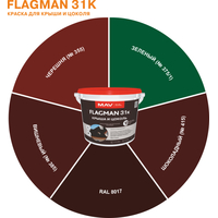 Краска Flagman 31к крыша и цоколь ВД-АК-1031К 11 л (шоколадный)