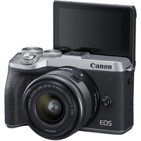 Беззеркальный фотоаппарат Canon EOS M6 Mark II Kit 15-45mm + EVF-DC2 (серебристый)