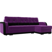 Угловой диван Лига диванов Марсель 29543 (левый, микровельвет, фиолетовый/черный)