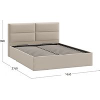 Кровать Трия Глосс универсальный тип 1 с ПМ и заглушиной 160x200 (велюр Confetti Cream)