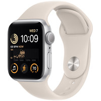Умные часы Apple Watch SE 2 40 мм (алюминиевый корпус, серебристый/звездный свет, спортивные силиконовые ремешки S/M + M/L)