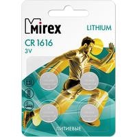 Батарейка Mirex CR1616 литиевая блистер 4 шт. 23702-CR1616-E4
