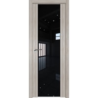Межкомнатная дверь ProfilDoors 8X 80x200 (капучино мелинга/стекло черный триплекс)