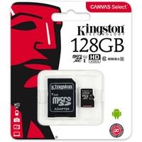 Карта памяти Kingston Canvas Select SDCS/128GB microSDXC 128GB (с адаптером)