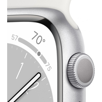 Умные часы Apple Watch Series 8 45 мм (алюминиевый корпус, серебристый/белый, спортивные силиконовые ремешки S/M + M/L)