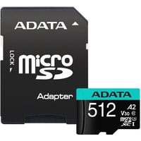 Карта памяти ADATA Premier Pro AUSDX512GUI3V30SA2-RA1 microSDXC 512GB (с адаптером)