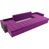 П-образный диван Лига диванов Венеция 100048 (микровельвет, фиолетовый)