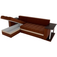 Угловой диван Craftmebel Атланта М угловой 2 стола (боннель, левый, коричневая рогожка)