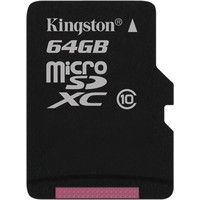 Карта памяти Kingston microSDXC (Class 10) 64GB + адаптер (SDCX10/64GB)