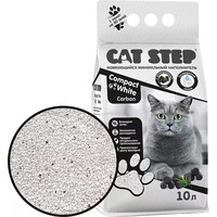 Наполнитель для туалета Cat Step Compact White Carbon (с активированным углем) 10 л