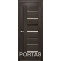 Межкомнатная дверь Portas S29 80x200 (орех шоколад, стекло lacobel белый лак)