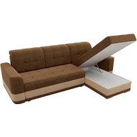 Угловой диван Mebelico Честер 61116 (правый, вельвет, коричневый/бежевый)