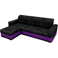 Угловой диван Mebelico Честер 61110 (левый, велюр, черный/фиолетовый)