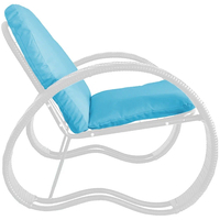 Кресло M-Group Фасоль 12370103 (белый ротанг/голубая подушка)