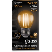 Светодиодная лампочка Gauss LED Filament Globe E27 7 Вт 2700 К 105802107