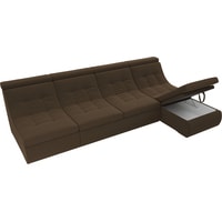 Модульный диван Лига диванов Холидей люкс 105565 (микровельвет, коричневый)