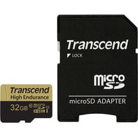 Карта памяти Transcend microSDHC HE (Class 10) UHS-I 32GB + адаптер [TS32GUSDHC10V]