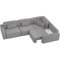 Угловой диван Mebelico Гермес 59314 (рогожка, серый)