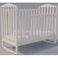 Классическая детская кроватка Incanto Classic KR-0171 (колесо/качалка, белый)