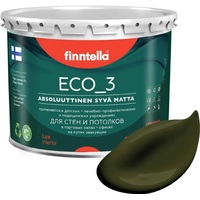 Краска Finntella Eco 3 Wash and Clean Kombu F-08-1-3-LG72 2.7 л (буро-зеленый)