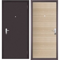 Металлическая дверь Бульдорс Slim 2 205x96 (коричневый/дуб белый, правый)