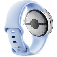 Умные часы Google Pixel Watch 2 (глянцевый серебристый/залив, спортивный силиконовый ремешок)