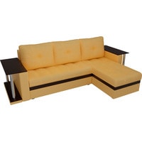 Угловой диван Лига диванов Атланта М 2 стола 105530 (правый, микровельвет, желтый)