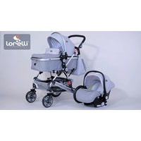 Универсальная коляска Lorelli Lora 2021 (3 в 1, luxe red elephants)