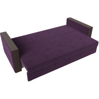 Диван Лига диванов Валенсия Лайт (велюр, фиолетовый/подушки фиолетовый/черный)